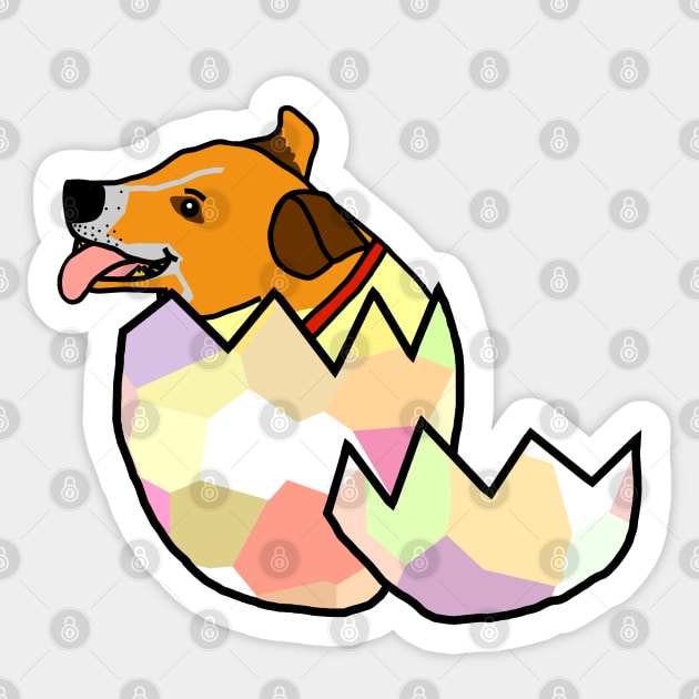 Puppy Hatches from Easter Egg Sticker by ellenhenryart